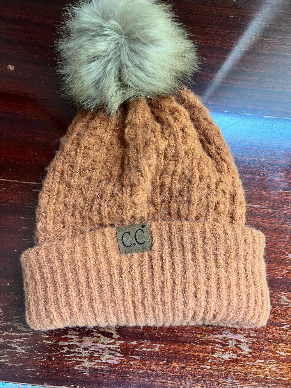 C.C Orange Plush Beanie Hat